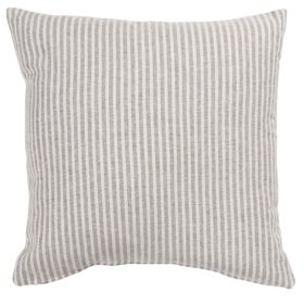 Woven Ticking Stripe Cushion in Dove Grey
