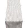 Woven Ticking Stripe Table Runner in Dove Grey