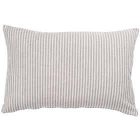Woven Ticking Stripe XL Rectangular Cushion in Dove Grey