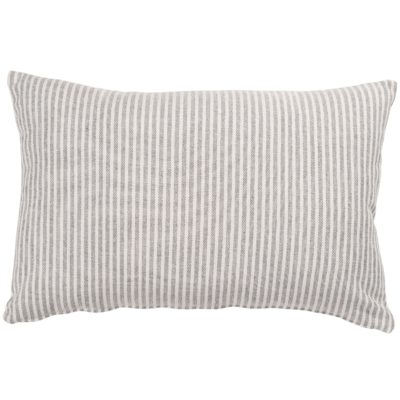Woven Ticking Stripe XL Rectangular Cushion in Dove Grey