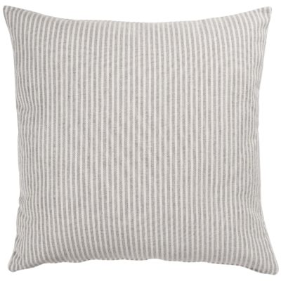 Woven Ticking Stripe Extra-Large Cushion in Dove Grey