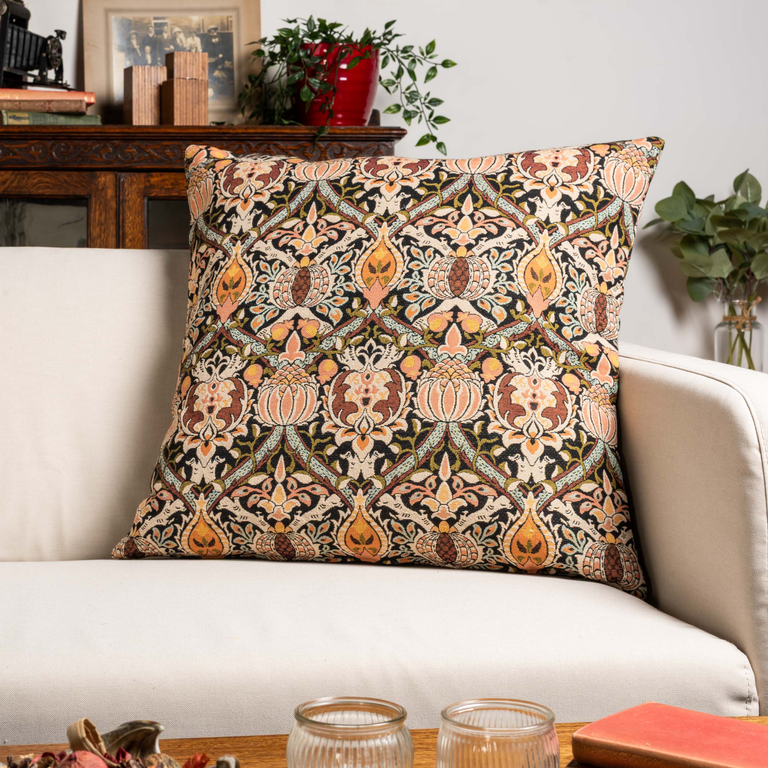 Pomegranate Damask Tapestry Extra-Large Cushion