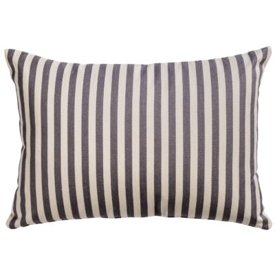 Wide-Width Nautical Ticking Stripe Boudoir Cushion in Grey