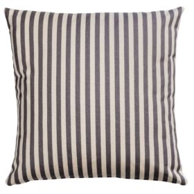 Wide-Width Nautical Ticking Stripe Cushion in Grey