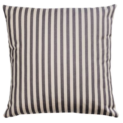 Wide-Width Nautical Ticking Stripe Cushion in Grey