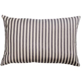 Wide-Width Nautical Ticking Stripe XL Rectangular Cushion in Grey