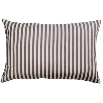 Wide-Width Nautical Ticking Stripe XL Rectangular Cushion in Grey