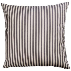 Wide-Width Nautical Ticking Stripe Extra-Large Cushion in Grey