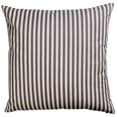 Wide-Width Nautical Ticking Stripe Extra-Large Cushion in Grey