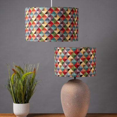 Triangle Harlequin Geometric Tapestry Lampshade