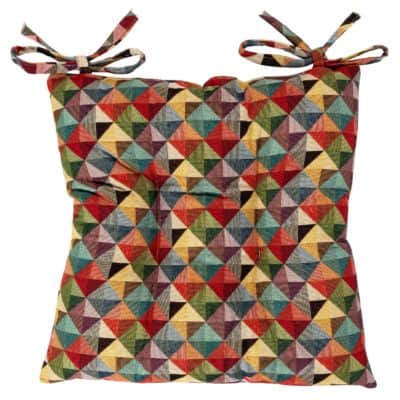Triangle Harlequin Geometric Tapestry Quilted Seat Pad