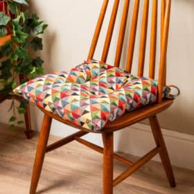 Triangle Harlequin Geometric Tapestry Quilted Seat Pad