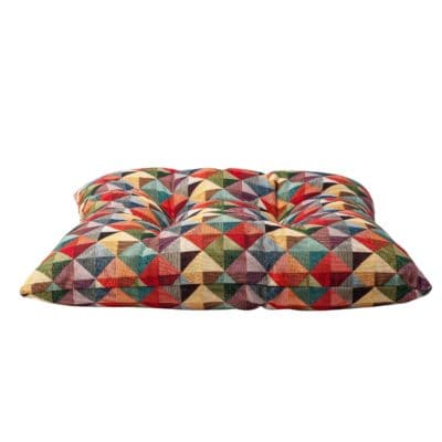 Triangle Harlequin Geometric Tapestry Quilted Seat Pad