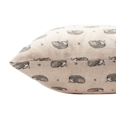 Linen-Look Hedgehog Print Cushion