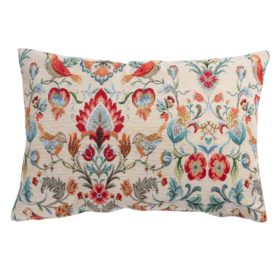 Morris Style Bird Garden Tapestry Boudoir Cushion
