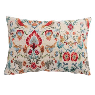 Morris Style Bird Garden Tapestry Boudoir Cushion