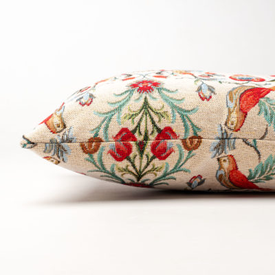 Morris Style Bird Garden Tapestry Boudoir Cushion