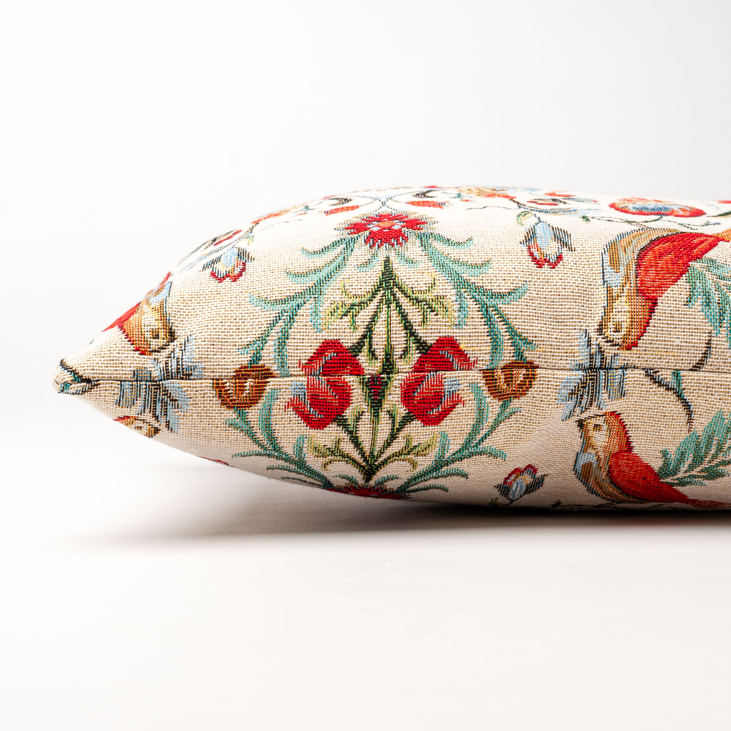 Morris Style Bird Garden Tapestry Boudoir Cushion