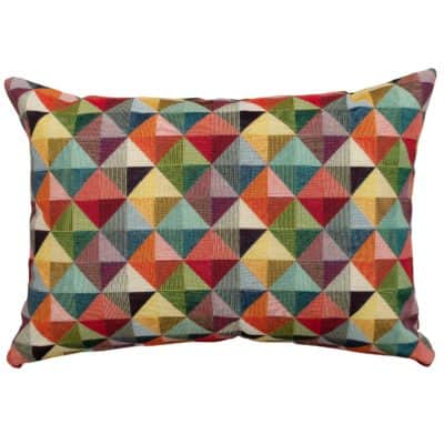 Triangle Harlequin Geometric Tapestry Boudoir Cushion