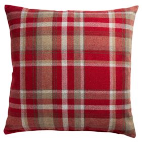 Tartan Check Extra-Large Cushion in Red