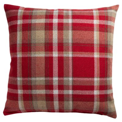 Tartan Check Extra-Large Cushion in Red