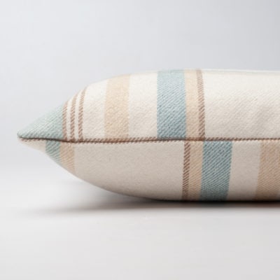 Tartan Check Boudoir Cushion in Duck Egg Blue