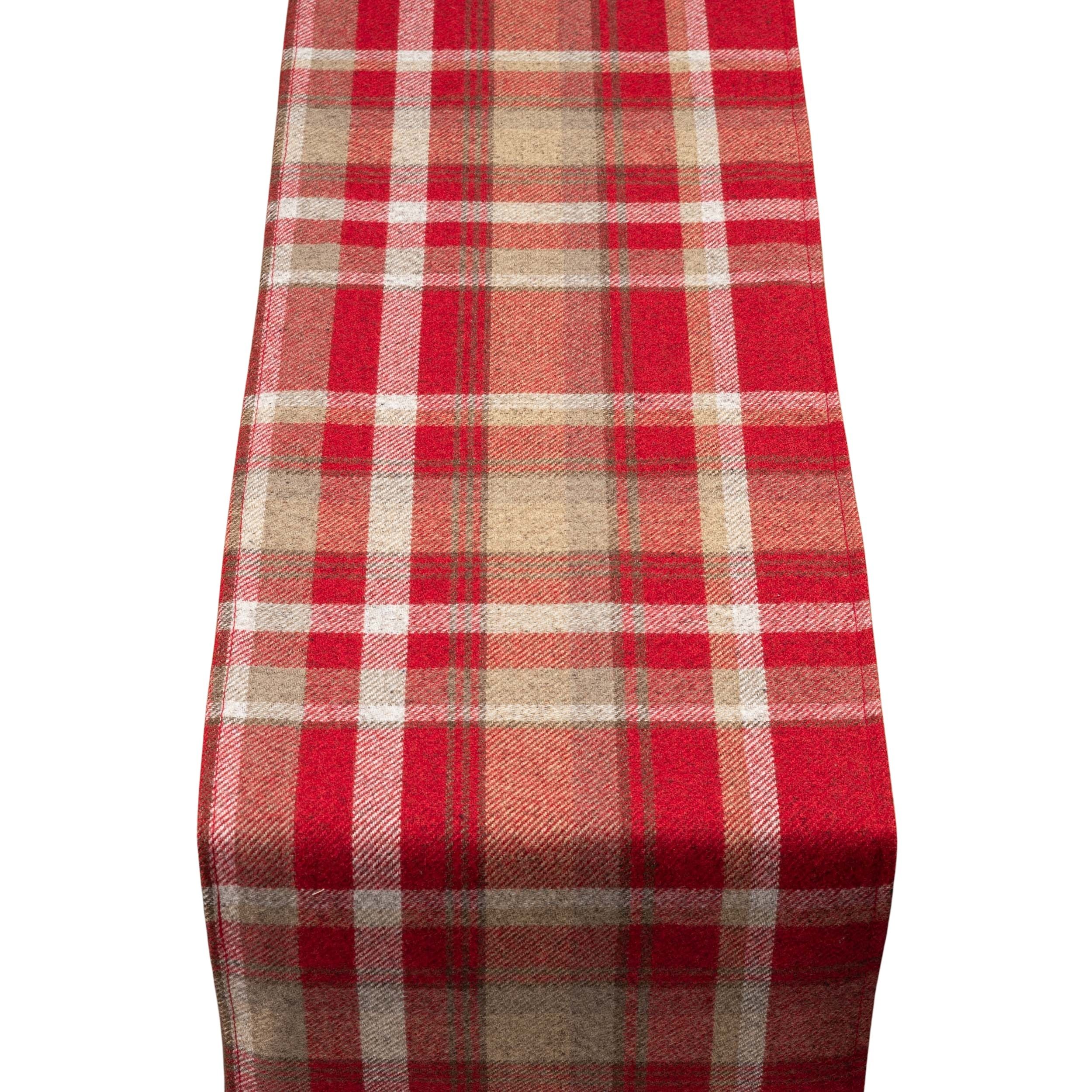 Tartan Check Table Runner in Red