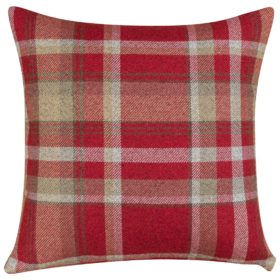 Tartan Check Cushion in Red