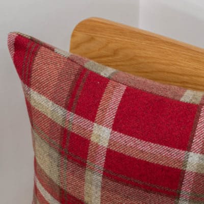Tartan Check Cushion in Red