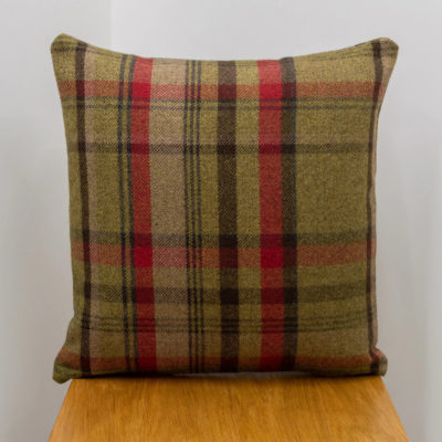 Tartan Check Cushion in Red and Green