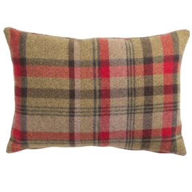 Tartan Check Boudoir Cushion in Red and Green