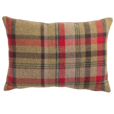 Tartan Check Boudoir Cushion in Red and Green