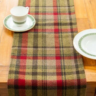 Tartan Check Table Runner in Red and Green
