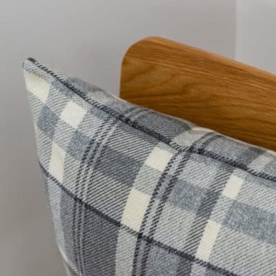 Tartan Check Cushion in Slate Grey