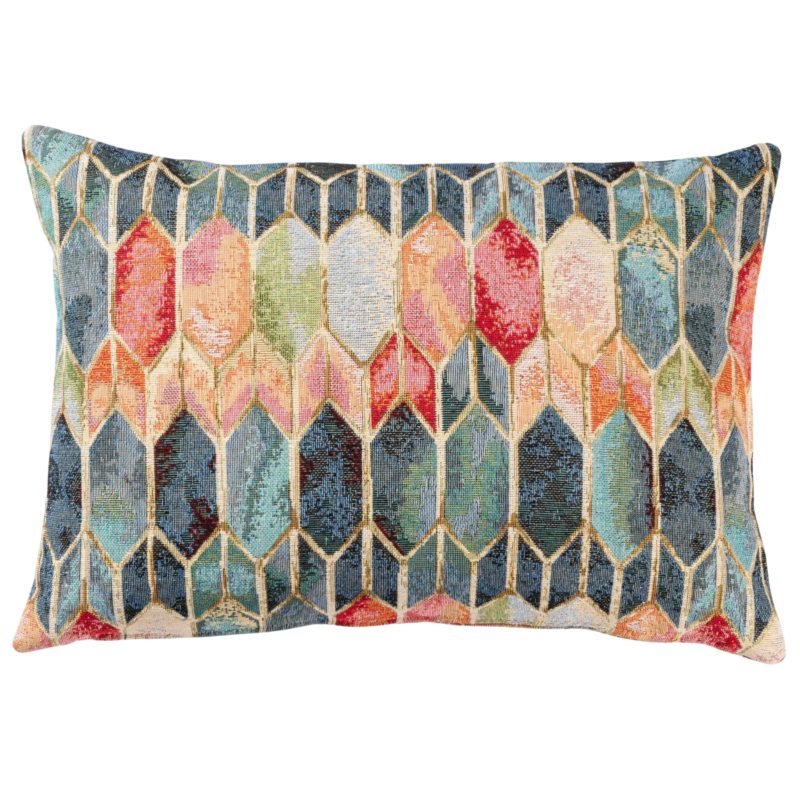 Venice Stained Glass Style Tapestry Boudoir Cushion