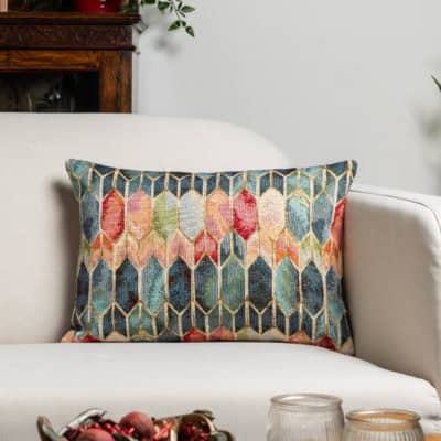 Venice Stained Glass Style Tapestry Boudoir Cushion