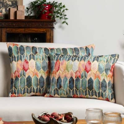 Venice Stained Glass Style Tapestry Boudoir Cushion