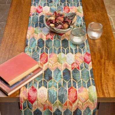 Venice Stained Glass Style Tapestry Table Runner
