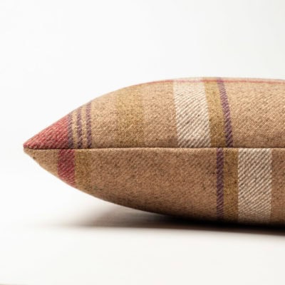 Tartan Check Boudoir Cushion in Heather and Green