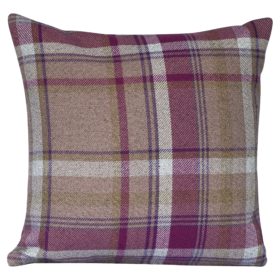 Tartan Check Cushion in Heather and Green