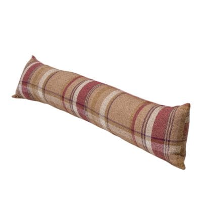 Tartan Check Draught Excluder in Heather and Green