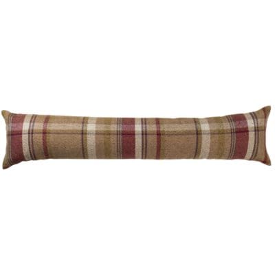 Tartan Check Draught Excluder in Heather and Green