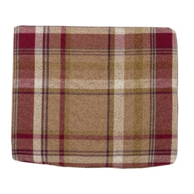 Tartan Check Firm Foam Seat Pad in Heather and Green
