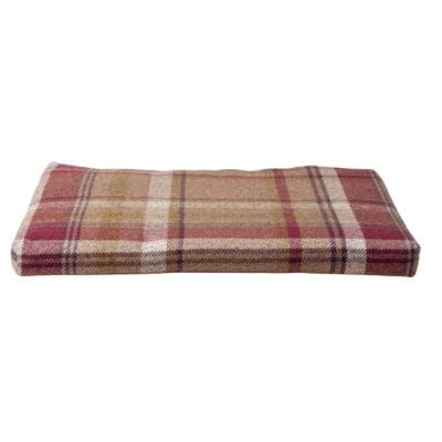 Tartan Check Firm Foam Seat Pad in Heather and Green