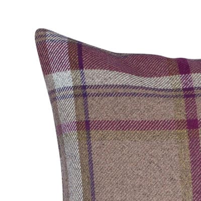 Tartan Check Cushion in Heather and Green