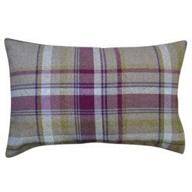 Tartan Check XL Rectangular Cushion in Heather