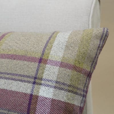 Tartan Check XL Rectangular Cushion in Heather