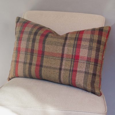 Tartan Check XL Rectangular Cushion in Red and Green