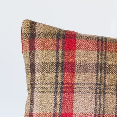 Tartan Check XL Rectangular Cushion in Red and Green
