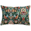 Morris Style Bird Garden Tapestry Boudoir Cushion in Moss Green